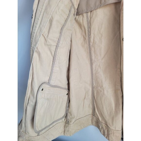 Womens Tan Tyler Boe Utility Jacket Zip/Snap Front 100% Cotton Medium Field Safa - Picture 3 of 5